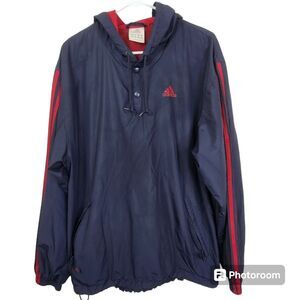 Vintage Y2K Adidas Mens Pullover Windbreaker Hoodie Size Medium
